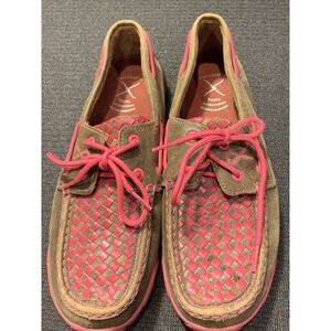 Twisted X Breast Cancer Awareness‎ Bomber Boat Shoes Women's 9.5M